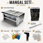Zelega Mangal Seti Standart - 1 (Katlanabilir Mangal-Maşa ve Dahası) - Inox