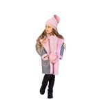 Zelhankids 3 parça kaşe mont set pembe 2-4 Yaş