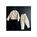 Zelhankids KIZ ÇOCUK KETEN TAKIM ELBİSE BEJ 13-14 Yaş