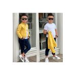 Zelhankids UNİSEX ÇOCUK GABARDİN CEKET TAKIM SARI 4 Yaş