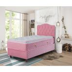 Zelis Mobilya Tek Kişilik Lüx Zelis Set Yatak + Baza + Başlık + Yatak Pedi - 90 x 190 cm - Pembe