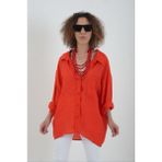 Zelish My Sister Kırmızı Omzu Düşük Oversize Gömlek - Standart