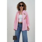 Zelish My Sister Pembe Kuş Nakışlı Gömlek - Pembe