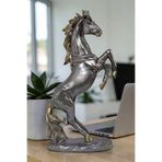 zelişinelişi Gümüş Şahlanan At Heykeli Hediyelik Obje Biblo Polyester (34x17CM) (Plastik Değildir!)