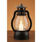 zelişinelişi Pilli Mini Kandil Mum Işığı Tea Light Gaz Lambası Siyah Nostaljik Retro Vintage Dekoratif LED Fener Aydınlatma 9x5.5 cm