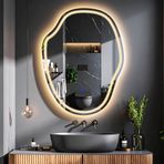 Zelvora Led'li Lazer Kumlamalı Lavabo & Banyo Aynası (Dokunmatik Sensörlü) günışığı led'li 80 x 60