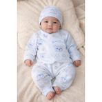Zem Baby Ayıcıklı Pamuklu Yenidoğan Bebek Takımı 3’lü 0-3 Ay - Mavi - 0 - 3 Ay