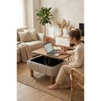 Zem Ester Sandıklı Mekanizmalı Orta Sehpa/Bench, Sütlü Kahve