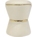 Zem Fine Kırık Beyaz Gold Puf - Kırık Beyaz - Gold
