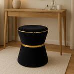 Zem Fine Siyah Gold Puf - Siyah - Gold