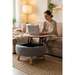 Zem İriva Sandıklı Mekanizmalı Orta Sehpa/Bench, Gri