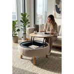 Zem İriva Sandıklı Mekanizmalı Orta Sehpa/Bench, Sütlü Kahve