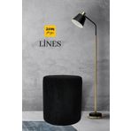 Zem Lines Teddy Kumaş Black Puf