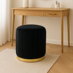 Zem Long Line Puf Siyah Gold - Siyah - Gold
