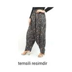 Zema Çiçekli Yöresel Yukarıdan Ağlı Jarse Şalvar Siyah