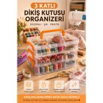 zemihra 3 katlı İğne İplik Takı Toka Saklama Kutusu - Makyaj Malzemesi Düzenleyici Organizer