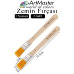Zemin Fırçası 1 Numara 2 Adet Boya Fırçası Sentetik İpek Uçlu Kıl Akrilik Guaj Yağlı Boya Fırçası Zemin Fırça No:1