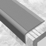 Zemin GeçIş Şeridi Ekstra Geniş Kauçuk Merdiven Burnu 10x4 Cm, Kaymaz Merdiven Kenarı Koruyucusu Kendinden Yapışkanlı Şerit, Iç Mekan Dış Mekan Merdiven Kenarı Çıtası, Ev Okul Merdiven Basamağı(Gray,7