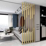 Zeminden Tavana Oda Bölme Duvarı, Modern Demir İç Bölme Duvarı, Banyo / Balkon/Merdiven/Giriş/Kapı/Oturma Odası için Dekoratif Sütun (Altın, 220