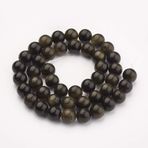 ZEMRIO 6 mm doğal Golden Sheen Obsidian değerli taş boncuklar, gevşek taş, yuvarlak boncuklar, takı üretimi için, kendin yap bileklik, kolye boncuklar (Golden Sheen Obsidiyen, 6 mm)