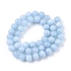 zemrio 8 mm büyüklüğünde akuamarin değerli taş boncuklar, gevşek taşlar, takı üretimi için yuvarlak inciler, bileklik, kolye, inciler (akuamarin, 8 mm)