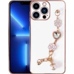 Zen Aksesuar İphone 13 Pro Max Uyumlu El Tutamaçlı Kamera Korumalı Zore Taka Silikon Kılıf-Beyaz