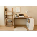 Zen Çalışma Masası Kitaplıklı %100 Mdf - ÇİFT EBAT - Atlantik Çam - Beyaz