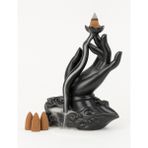 Zen Lotus El Temalı Seramik Geri Akışlı Tütsülük / Zen Lotus Hand Backflow Incense Burner - 1 Adet