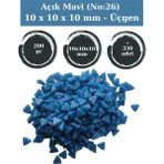 Zen Mozaik Sanatsal Mozaik Çalışmalarınız Için 10X10 X10 mm - Üçgen Cam Mozaik Taşı (200 Gr) - Açık Mavi (26)