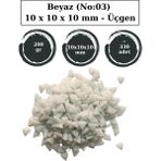 Zen Mozaik Sanatsal Mozaik Çalışmalarınız Için 10X10 X10 mm - Üçgen Cam Mozaik Taşı (200 Gr) - Beyaz (03)