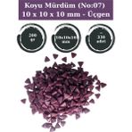 Zen Mozaik Sanatsal Mozaik Çalışmalarınız Için 10X10 X10 mm - Üçgen Cam Mozaik Taşı (200 Gr) - Koyu Mürdüm (07)