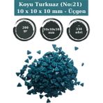Zen Mozaik Sanatsal Mozaik Çalışmalarınız Için 10X10 X10 mm - Üçgen Cam Mozaik Taşı (200 Gr) - Koyu Turkuaz (21)