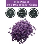 Zen Mozaik Sanatsal Mozaik Çalışmalarınız Için 10X10 X10 mm - Üçgen Cam Mozaik Taşı (200 Gr) - Mor (11)