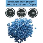 Zen Mozaik Sanatsal Mozaik Çalışmalarınız Için 10X10 X10 mm - Üçgen Cam Mozaik Taşı (200 Gr) - Sedef Açık Mavi (30)