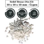 Zen Mozaik Sanatsal Mozaik Çalışmalarınız Için 10X10 X10 mm - Üçgen Cam Mozaik Taşı (200 Gr) - Sedef Beyaz (33)