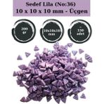 Zen Mozaik Sanatsal Mozaik Çalışmalarınız Için 10X10 X10 mm - Üçgen Cam Mozaik Taşı (200 Gr) - Sedef Lila (36)