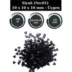 Zen Mozaik Sanatsal Mozaik Çalışmalarınız Için 10X10 X10 mm - Üçgen Cam Mozaik Taşı (200 Gr) - Siyah (01)