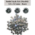 Zen Mozaik Sanatsal Mozaik Çalışmalarınız Için 12X 12 mm Kare - Sedefli Cam Mozaik Taşı (200 Gr) - Sedef Açık Gri - 04