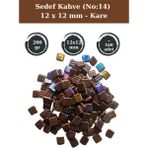 Zen Mozaik Sanatsal Mozaik Çalışmalarınız Için 12X 12 mm Kare - Sedefli Cam Mozaik Taşı (200 Gr) - Sedef Kahve - 14