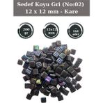 Zen Mozaik Sanatsal Mozaik Çalışmalarınız Için 12X 12 mm Kare - Sedefli Cam Mozaik Taşı (200 Gr) - Sedef Koyu Gri -02