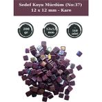 Zen Mozaik Sanatsal Mozaik Çalışmalarınız Için 12X 12 mm Kare - Sedefli Cam Mozaik Taşı (200 Gr) - Sedef Koyu Mürdüm - 37