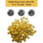 Zen Mozaik Sanatsal Mozaik Çalışmalarınız Için 12X 12 mm Kare - Sedefli Cam Mozaik Taşı (200 Gr) - Sedef Koyu Sarı - 19