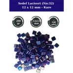 Zen Mozaik Sanatsal Mozaik Çalışmalarınız Için 12X 12 mm Kare - Sedefli Cam Mozaik Taşı (200 Gr) - Sedef Lacivert - 32