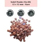 Zen Mozaik Sanatsal Mozaik Çalışmalarınız Için 12X 12 mm Kare - Sedefli Cam Mozaik Taşı (200 Gr) - Sedef Pembe - 40