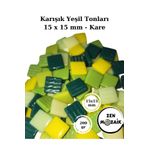 Zen Mozaik Sanatsal Mozaik Çalışmalarınız için 15 x15 mm - Kare Cam Mozaik Taşı