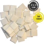 Zen Mozaik Sanatsal Mozaik Çalışmalarınız Için 20X20 mm (2x2 Cm) Renkli Cam Mozaik Taşı - Beyaz