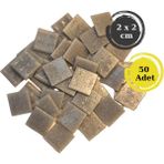 Zen Mozaik Sanatsal Mozaik Çalışmalarınız Için 20X20 mm (2x2 Cm) Renkli Cam Mozaik Taşı - Gri