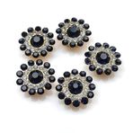 ZENAHA 100 adet 14mm 3 katmanlı güneş çiçeği Rhinestones dikmek kristaller cam dikiş taşlar elbise elbise ayakkabı çanta dekorasyon