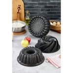 ZenaLiora ZENA LİORA 3'LÜ KEK KALIBI DÖKÜM GRANİT 26 CM DİLİMLİ TART-DİLİMLİ KEK KALIBI-RÜZGAZ GÜLÜ KEK KALIBI