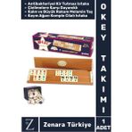 Zenara Aile Ev Arkadaş Kahve Cafe Kamp Piknik Oyun Dayanıklı Kir Tutmaz Kayın Ağacı 101 Okey Takımı - Çok Renkli